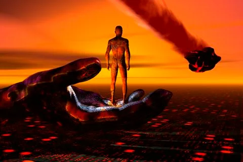 The beginning and end of humanity. Illustrazione stock