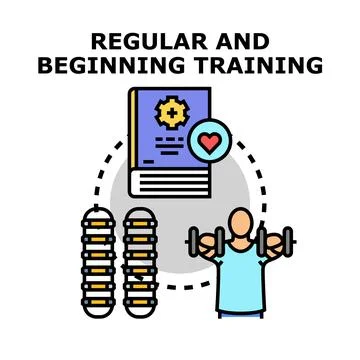 Beginning and regular training for health and fitness Stock Illustration