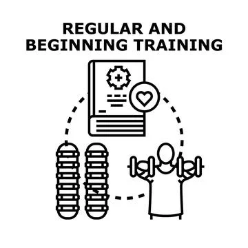 Beginning and regular training for health and fitness Illustrazione stock
