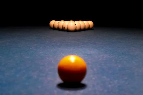 The beginning of the billiard game Stock Photos