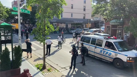 Beginning of Black Lives Matter protest in NYC on June 3, 2020 Stock Footage 131795240