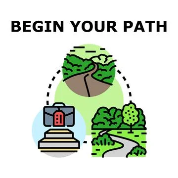 Beginning career path and life journey concept Illustration
