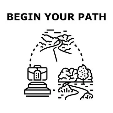 Beginning career path and life journey concept Stock Illustration