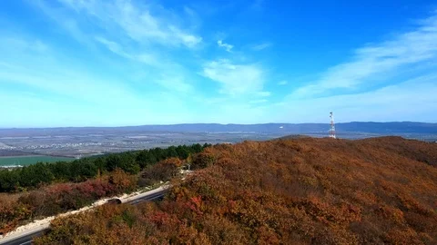 The beginning of the Caucasus Mountains flight Stock Footage 128690794