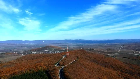 The beginning of the Caucasus Mountains flight6 Stock Footage 128691796
