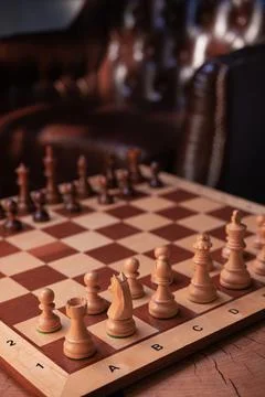 The beginning of the chess game Stock Photos