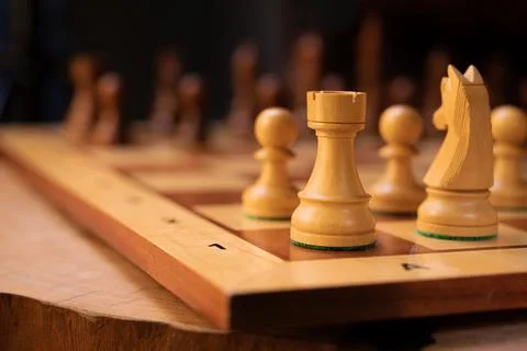 The beginning of the chess game Stock Photos