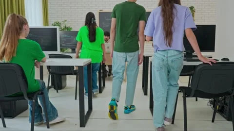 Beginning of a computer science or coding lesson Stock Footage 281072667