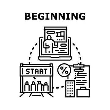 Beginning concept development and business launch journey Stock Illustration