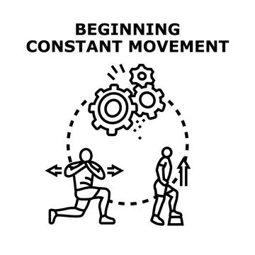 Beginning constant movement exercise icon concept Иллюстрация