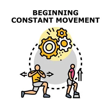 Beginning constant movement exercise icon concept Stock Illustration