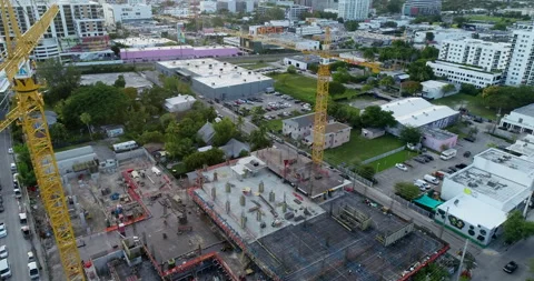 Beginning construction of a new high rise in Miami Stock Footage 172507103