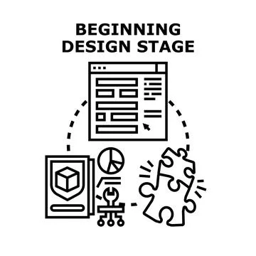 Beginning design stage working on creative product development Illustrazione stock