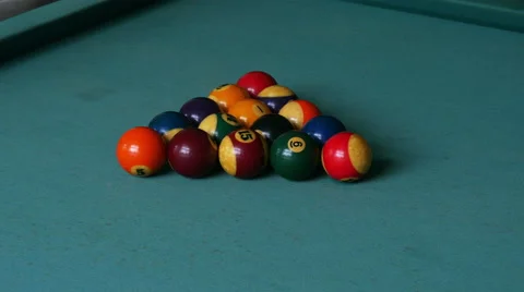 The beginning of a game of billiards Video stock 50846501