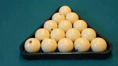 The beginning of the game of billiards Stock Footage 86570071