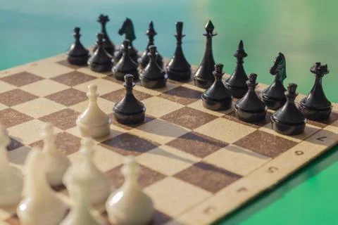 The beginning of the game, the first move. Stock Photos