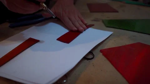 Beginning of Glass Cutting to Create a Mosaic.  Stock Footage 293868862