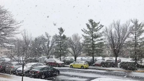 The beginning of a heavy snow storn Vídeo Stock 87575950