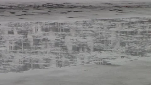 The beginning of the ice drift on the river in the spring. Stock Footage 150122750