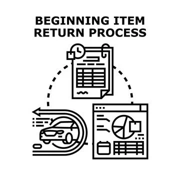 Beginning item digital return process vector illustration Stock Illustration