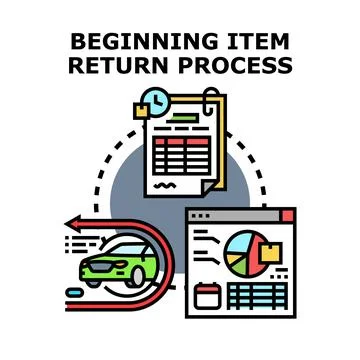 Beginning item digital return process vector illustration Stock Illustration