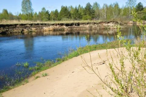 The beginning of may on a protected river. Stock Photos