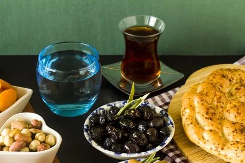 Beginning meal of Ramadan Stock Photos