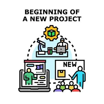 Beginning a new project development and launch strategy Stock Illustration