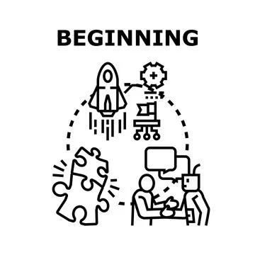 Beginning a new startup project development concept Stock Illustration