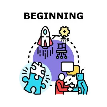 Beginning a new startup project development concept Stock Illustration