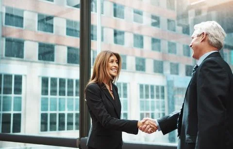 The beginning of a profitable working relationship. a businessman and Stock Photos