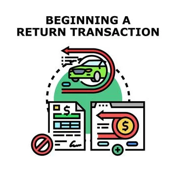 Beginning a return transaction vector concept illustration Stock Illustration