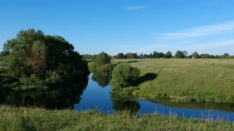 The beginning of the river Don. Shooting from the quadcopter. Stock Footage 112975052