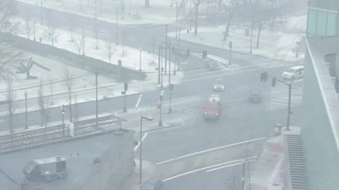 Beginning of Snow Storm Stock Footage 345183273