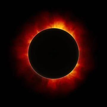 The beginning of a solar eclipse 2d illustration of the beginning of a sol... Stock Photos