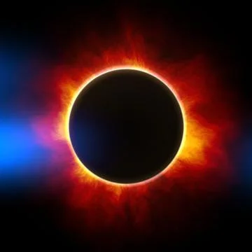The beginning of a solar eclipse Stock Illustration