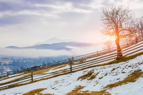 The beginning of spring in the mountains Foto stock