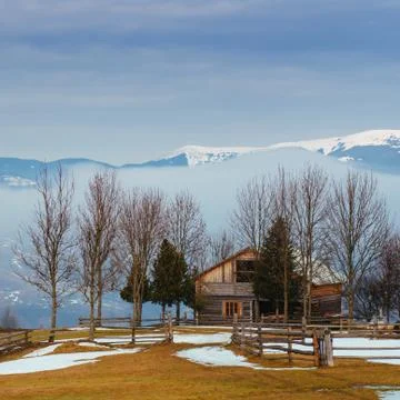 The beginning of spring in the mountains Stock Photos