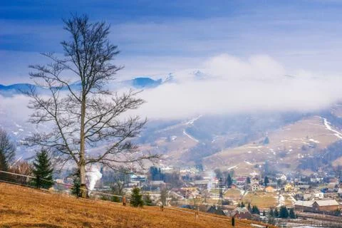 The beginning of spring in the mountains Stock Photos
