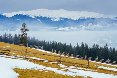 The beginning of spring in the mountains Stock Photos