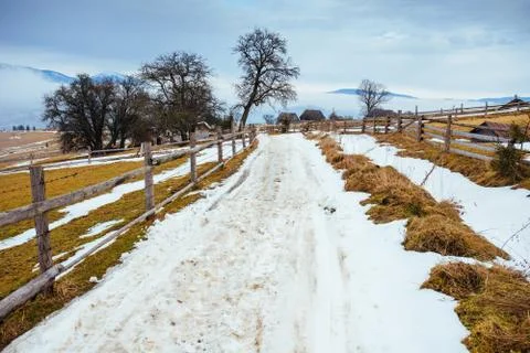 The beginning of spring in the mountains Stock Photos