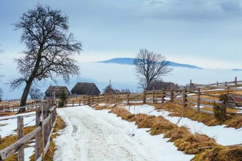 The beginning of spring in the mountains Foto stock