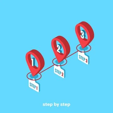 Beginning of a step-by-step path, an isometric image Stock Illustration
