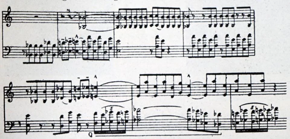  The beginning of the String Quartet No. 5 by BÃ la Bartok (1881-1945) a H.. Stock Photos