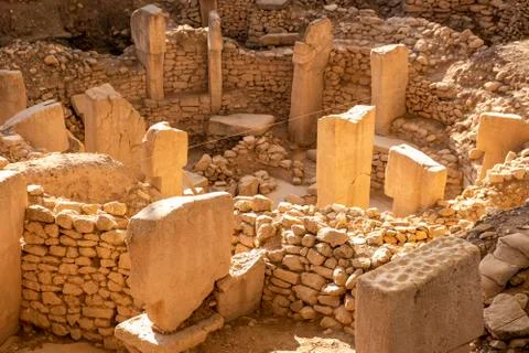 The beginning of time. Ancient site of Gobekli Tepe in Turkey. Stock Photos