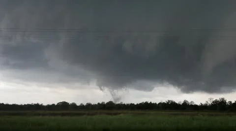 Beginning of a tornado in a supercell Stock Footage 12577679