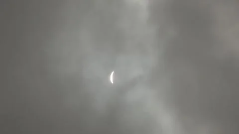 Beginning Totality - Solar Eclipse April 8 2024 Stock Footage 271444535