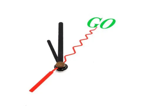 Beginning of the trip by using a clock as a narrative Stock Illustration