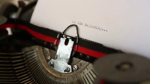 In The Beginning - Typed On Vintage Typewriter Stock Footage 338028162