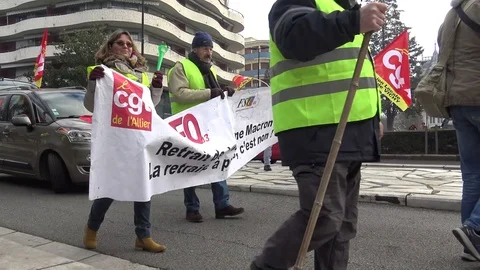 Beginning of union demonstration Stock Footage 124264944